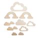 Rayher 10 stuks wolken- en regenbooghangers voor mobiele telefoon, FSC-gecertificeerd hout, natuur, 4,5-14 cm, 63065505