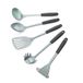 Salter Excellence Keukengerei-set, 5-delig, roestvrij staal | Antiaanbaklaag, schuimspaan, sleuflepel, spaghettilepel, sleufspatel, soeplepel, handgrepen met goede grip, panveilig