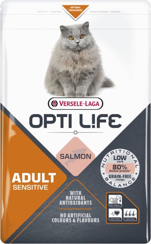 Opti Life Cat Sensitive Zalm - Kattenvoer - 2.5 kg