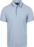 State of Art Poloshirt Tipping Cotton Linen Lichtblauw - Maat S - Heren