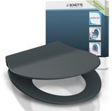 SCHÜTTE Abattant de WC 82704 SLIM ANTHRAZIT - Duroplast - Soft Close - Afklikbaar - RVS-Scharnieren - Antraciet