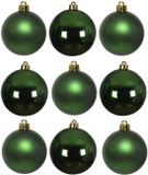 Decoris Kleine kerstballen - 18x st - donkergroen - D4 cm - glas - kerstversiering