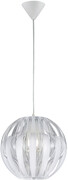 BES LED LED Hanglamp - Hangverlichting - Trion Pumon XL - E27 Fitting - Rond - Mat Wit - Kunststof