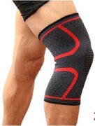 Jumada's - Kniebandage - Knie Brace - Anti Slip Strip - Bescherming - Blessure - Sporten - Rood - Maat L