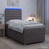 vidaXL LED Boxspringbed met Matras Taupe 80 x 200 cm Stof