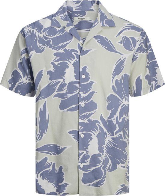 JACK&JONES JPRBLAPALMA RESORT SHIRT S/S - Men's Shirt - Size M - Green Tint