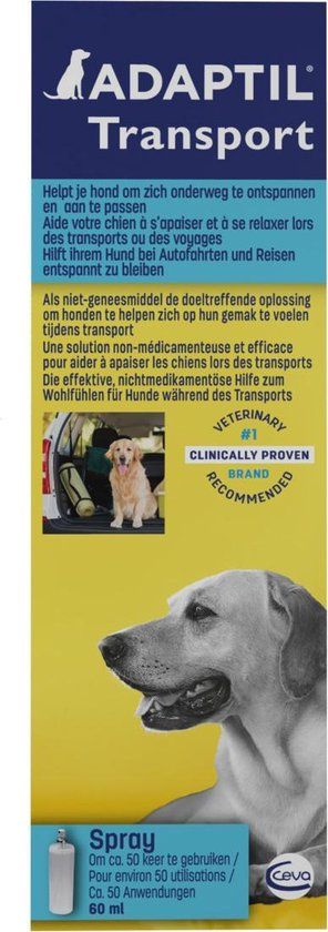 Adaptil Transport Spray - Antistressmiddel voor Honden - 60 ml