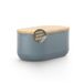 LARS NYSØM Ægte Broodtrommel - Bamboe deksel bruikbaar als snijplank - 35,5x18,5x15,8cm (Stone Blue)