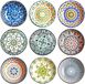 Cosensi - Set de 9 coupelles - Coupelles de sauce soja en céramique - Ø 10 cm - Coupelles à tapas - Coupelles à sushi vintage - Céramique durable - Coupelle