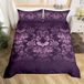 Ensemble de literie en satin, design gothique, 3 pièces, pour lit double, violet