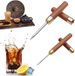 oCreon Themes Roestvrij stalen ijspuistjes-gereedschap - 2 stuks - Houten handvat