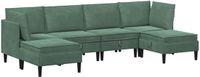 vidaXL Meubelset voor de woonkamer, 6-delig, zeegroen, fluweel