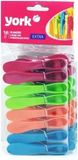 York Wasknijpers York 16 stuks EXTRA. Set van 2 pakjes - was ophangen - extra stevige wasknijpers - plastic - washanger