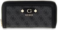 GUESS Lindsey SLG Zip Around Wallet Coal Logo donkergrijs