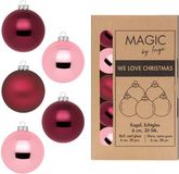 Inge-glas Inge Christmas Goods Kerstballen - 30x st - Roze Mix - Glas - 6 cm