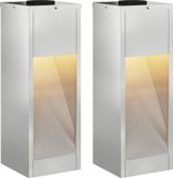 VidaXL Zonne led padverlichting 2 st warmwit 18 x 18 x 50 cm
