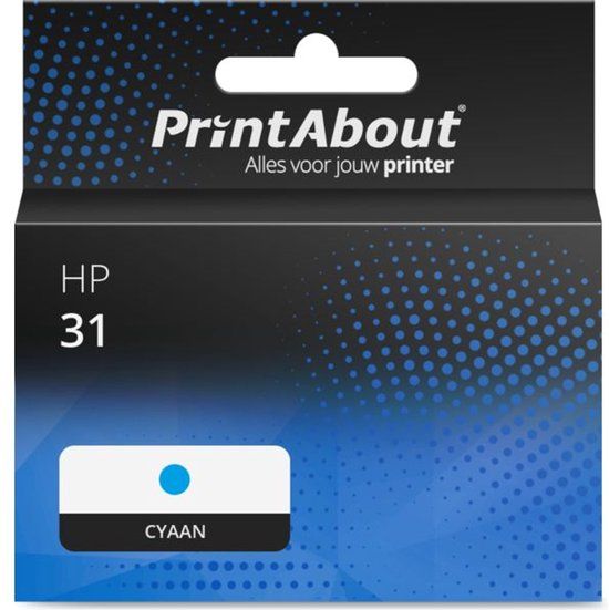 PrintAbout Huismerk Inktcartridge 31 (1VU26AE) Cyaan Geschikt voor HP