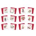 LINA OFFICINE GRAFICHE CREATIVE Mini-kerstkaarten met rode enveloppen, 8 x 8 cm, 12 stuks