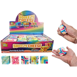 Dino Toys Squishy Cheese Slow-Rise Printed Squeeze Toy – 4,5 × 4,5 cm