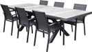 AVH-Collectie Malaga New Delhi dining tuinset uitschuifbaar 204-264x103xH74,5 cm 5 delig aluminium