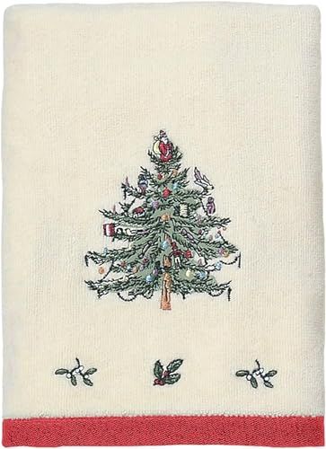 Avanti Linens Spode Christmas Tree Red Collection Holiday Bathroom Towel