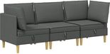 vidaXL Canapé modulaire avec rangement 3 places Tissu Gris foncé