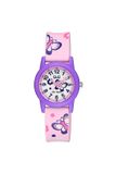 Q&Q V22A-009VY - Kinderhorloge - Unisex - Analoog - Quartz - Kunststof - 10 ATM - Paars/Roze/Wit
