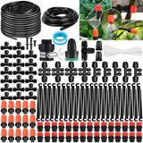 Kit d'irrigation goutte à goutte jardin - Chargeur automatique de documents - 50 m + 15 m - Raccords rapides plug-and-play - 187 pièces