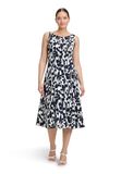 Vera Mont Cocktailjurk voor dames met print, crème/donkerblauw, 40
