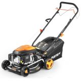 FUXTEC FX-RM4346 Benzine Grasmaaier – 3-in-1 – 43 cm – Zelfrijdend met Achterwielaandrijving – Mulchfunctie & 40L Opvangbak – Big Wheels