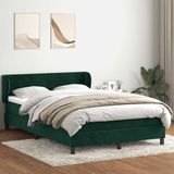 vidaXL Boxspringbed met matras, donkergroen, 160x220 cm, fluweel