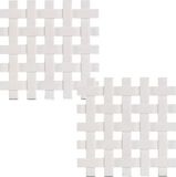 Zeller Set van 3x stuks witte pannenonderzetters gevlochten siliconen 17 x 17 cm