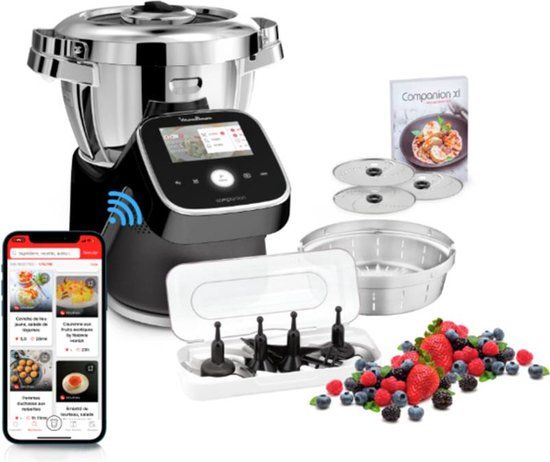 Moulinex I-Companion Touch Pro HF93D8 Keukenmachine - 1550 W - 4,5 L - Zwart/Roestvrijstaal