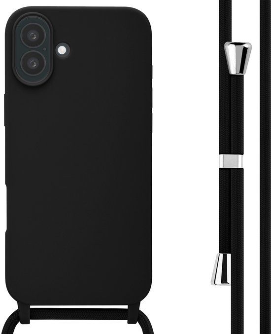 imoshion Siliconen hoesje met koord voor de Apple iPhone 16 Plus - Zwart