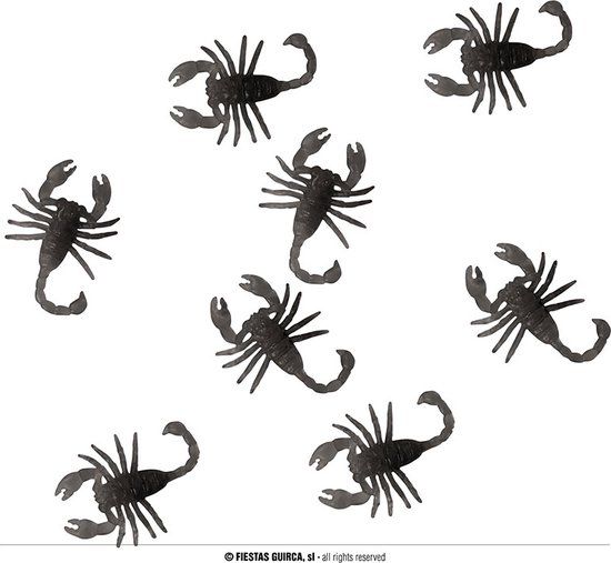 Fiestas Guirca - Decoratie schorpioenen (6 stuks) - Halloween