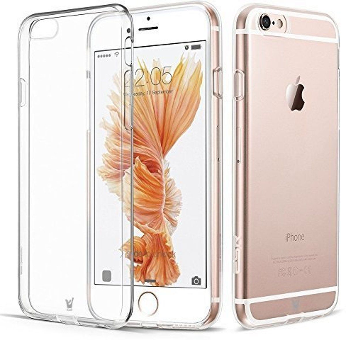 iCall Apple iPhone 6 / 6s - Hardcase met Soft Siliconen TPU Zijkant Transparant Hoesje