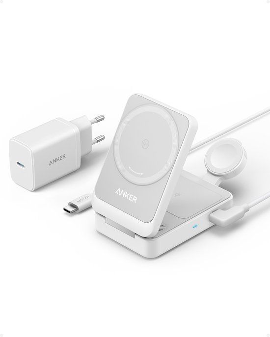 Anker MagGo 3-in-1 Draadloos Oplaadstation - 15W - Wit