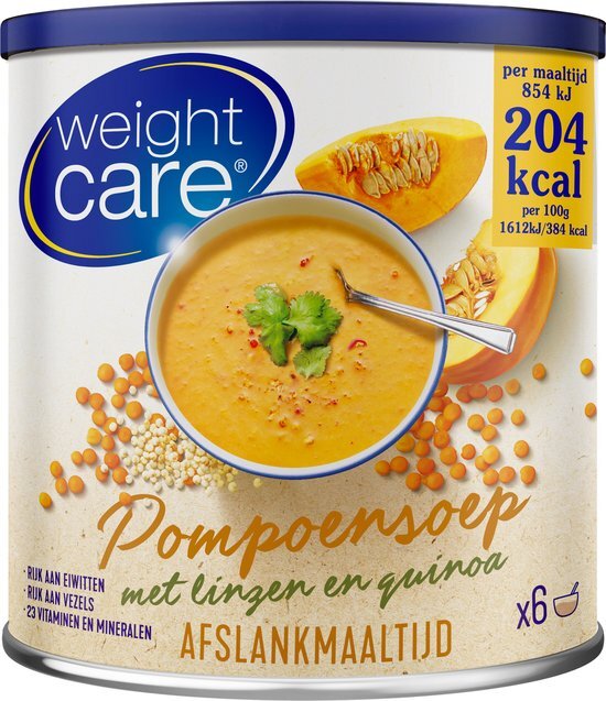 Weight Care Maaltijdsoep pompoen, linzen, quinoa 318g