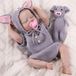 Poupée bébé reborn, 45 cm, vêtements gris, vinyle, corps articulé