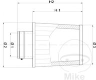 BMC Rood Conisch Olieontluchtingsfilter FBSA12-40 Ø12x48 voor Café Racer Motorfiets
