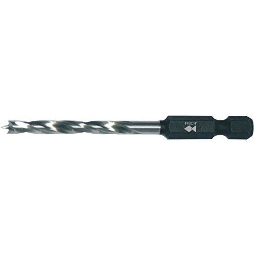 Fisch FSF-265344 Hex Shank High Speed Steel Double Flute Brad Point Drill Bit, 3mm