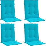 vidaXL Stoelkussens 4 stuks Lage Rug Stof Turquoise
