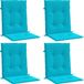 vidaXL Stoelkussens 4 stuks Lage Rug Stof Turquoise