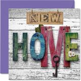 Gelukkig nieuw huis kaart - nieuw huis - Gefeliciteerd Housewarming New House Cards, Gefeliciteerd bewegende huis kaarten, 145mm x 145mm welkomsthuis verwarmende wenskaarten voor familie vrienden