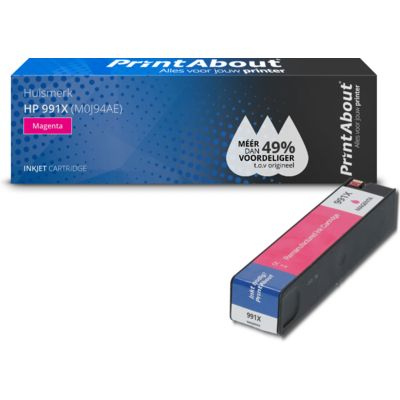 PrintAbout Huismerk HP 991X (M0J94AE) Inktcartridge Magenta Hoge capaciteit