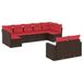 vidaXL 9-delige Loungeset met Kussens, Poly Rattan, Bruin