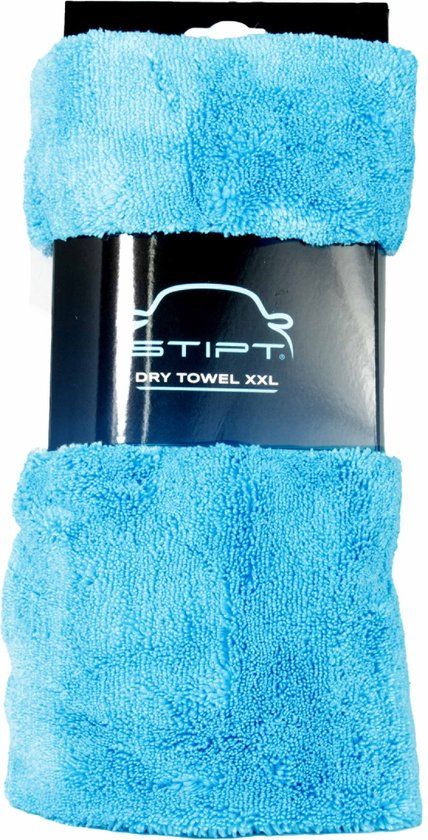 Stipt - Dry Towel XXL - Droogdoek auto - Hoogpolige Microvezeldoek - 90x60cm - Blauw