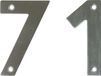 AMIG Huisnummer 71 - massief Inox RVS - 10cm - zilver