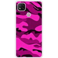 Redmi Bedrukt siliconen hoesje compatibel met Redmi 9C Camouflage rose
