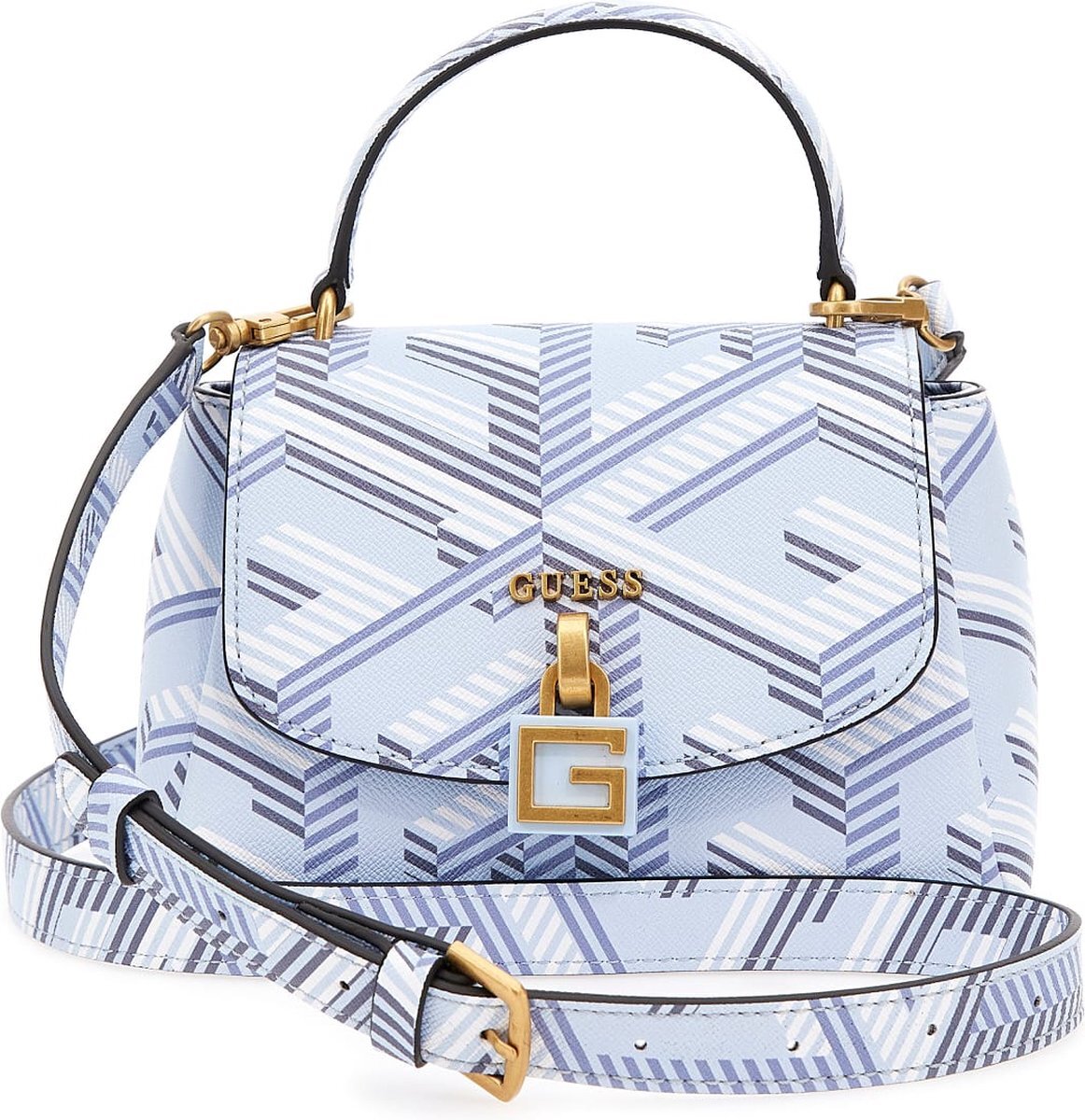 Guess Montreal Mini Crossbody Flap Dames - Ice Blue Logo